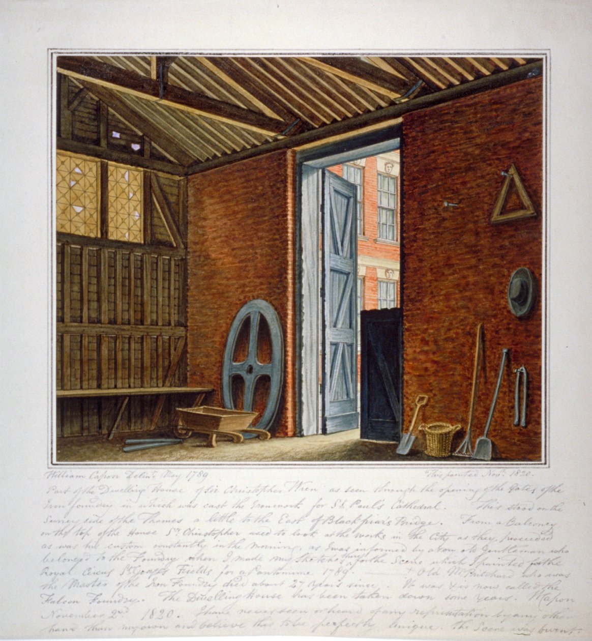 Parte della casa di Sir Christopher Wren, Southwark, Londra, 1820 da William Capon