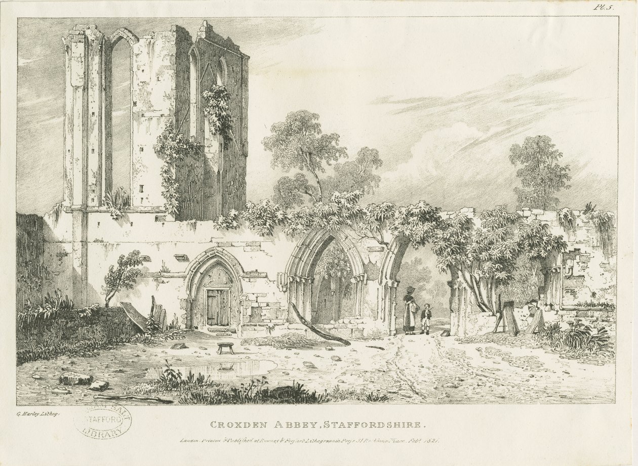 Abbazia di Croxden: incisione da William Carter