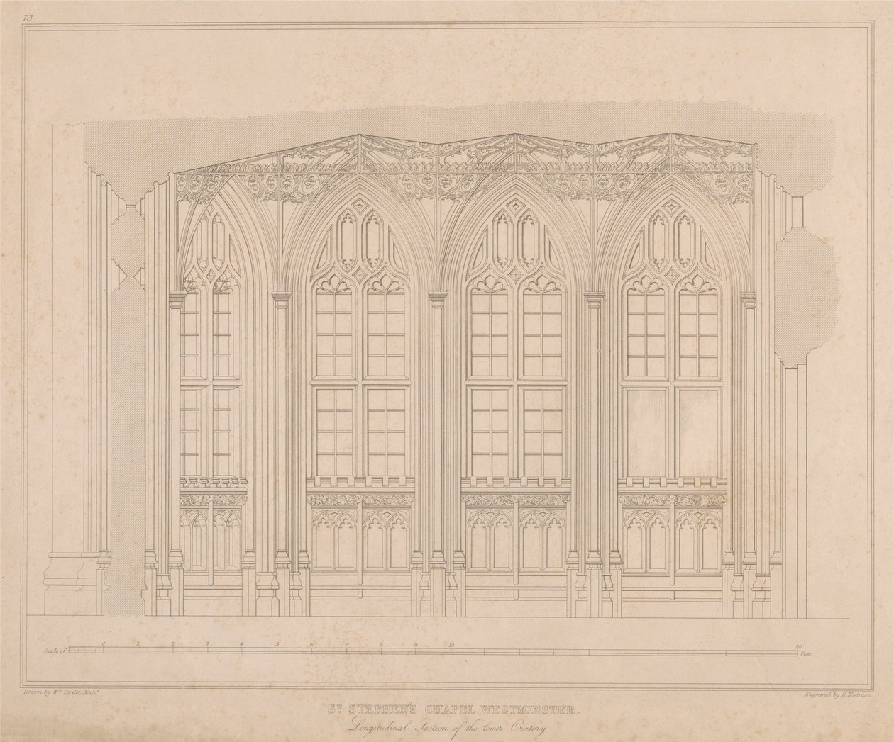 Cappella di San Stefano, Westminster - Sezione longitudinale dell