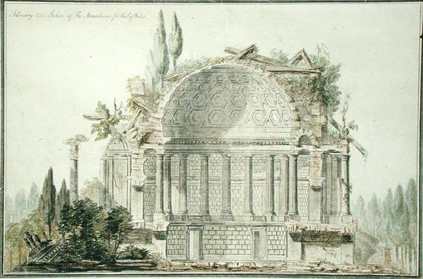 Progetto per un Mausoleo in Rovina per il Principe di Galles (1738-1820) 1752 da William Chambers
