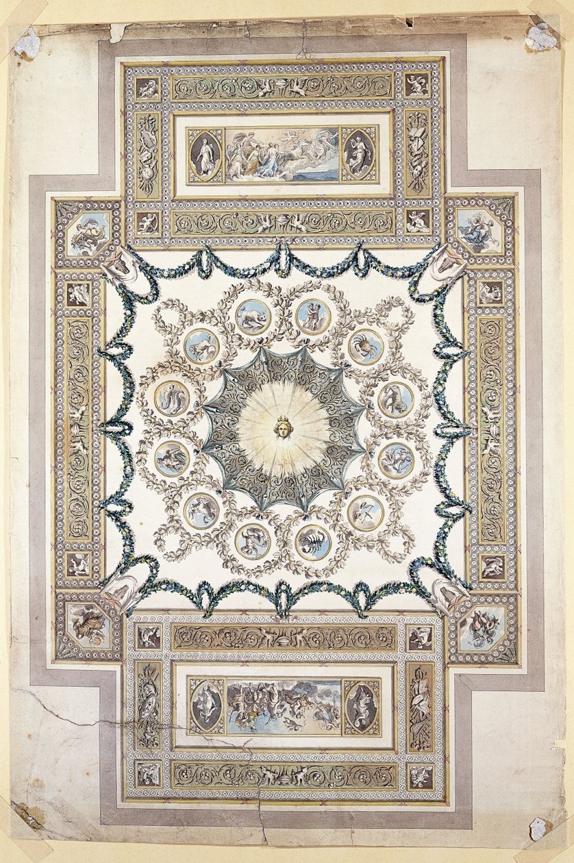 Progetto per il Soffitto della Biblioteca a Woburn Abbey da William Chambers
