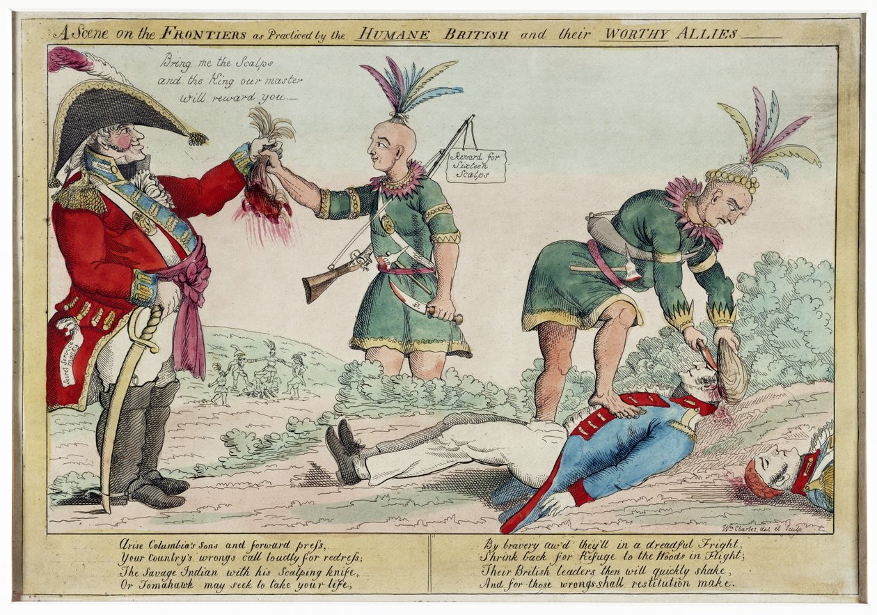 Una scena alle frontiere come praticata dagli umani britannici e dai loro degni alleati, pub. 1812 da William Charles