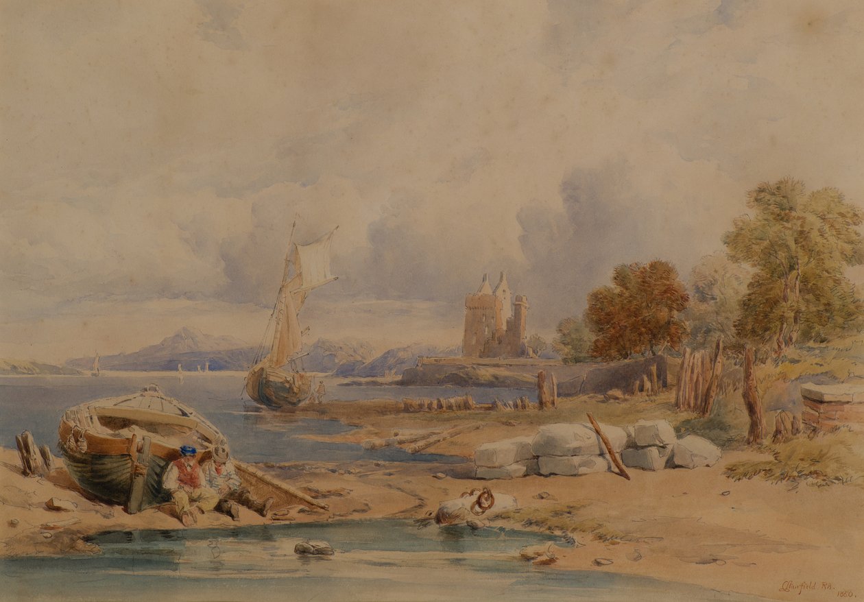 Castello di Barnbougle vicino a Crammond sul Forth da Clarkson Frederick Stanfield