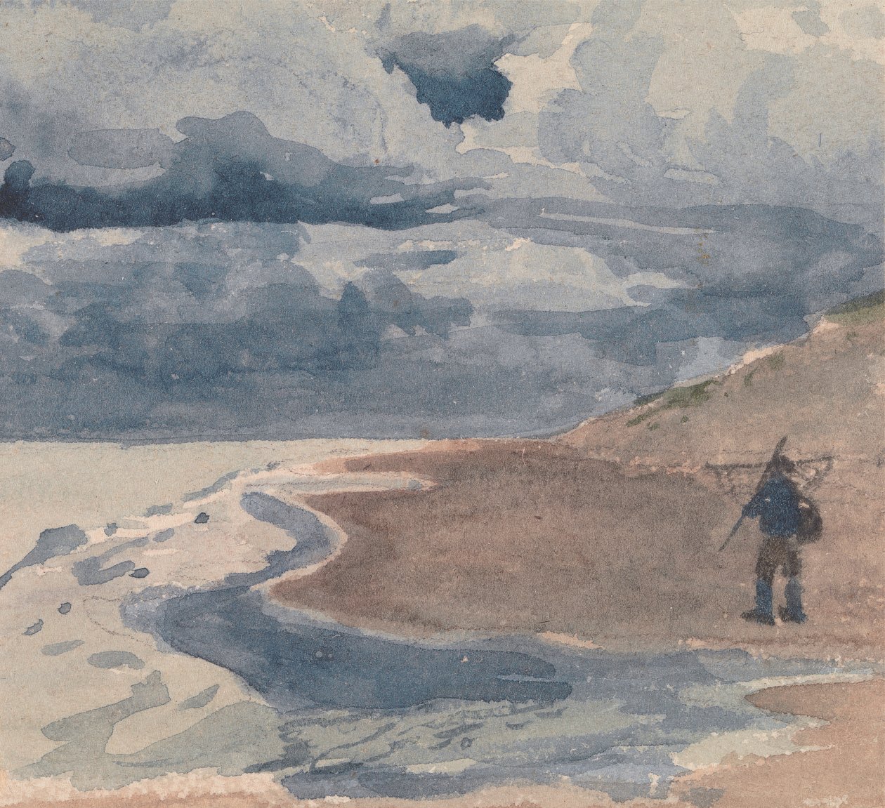 Paesaggio con uomo sulla spiaggia da William Collins