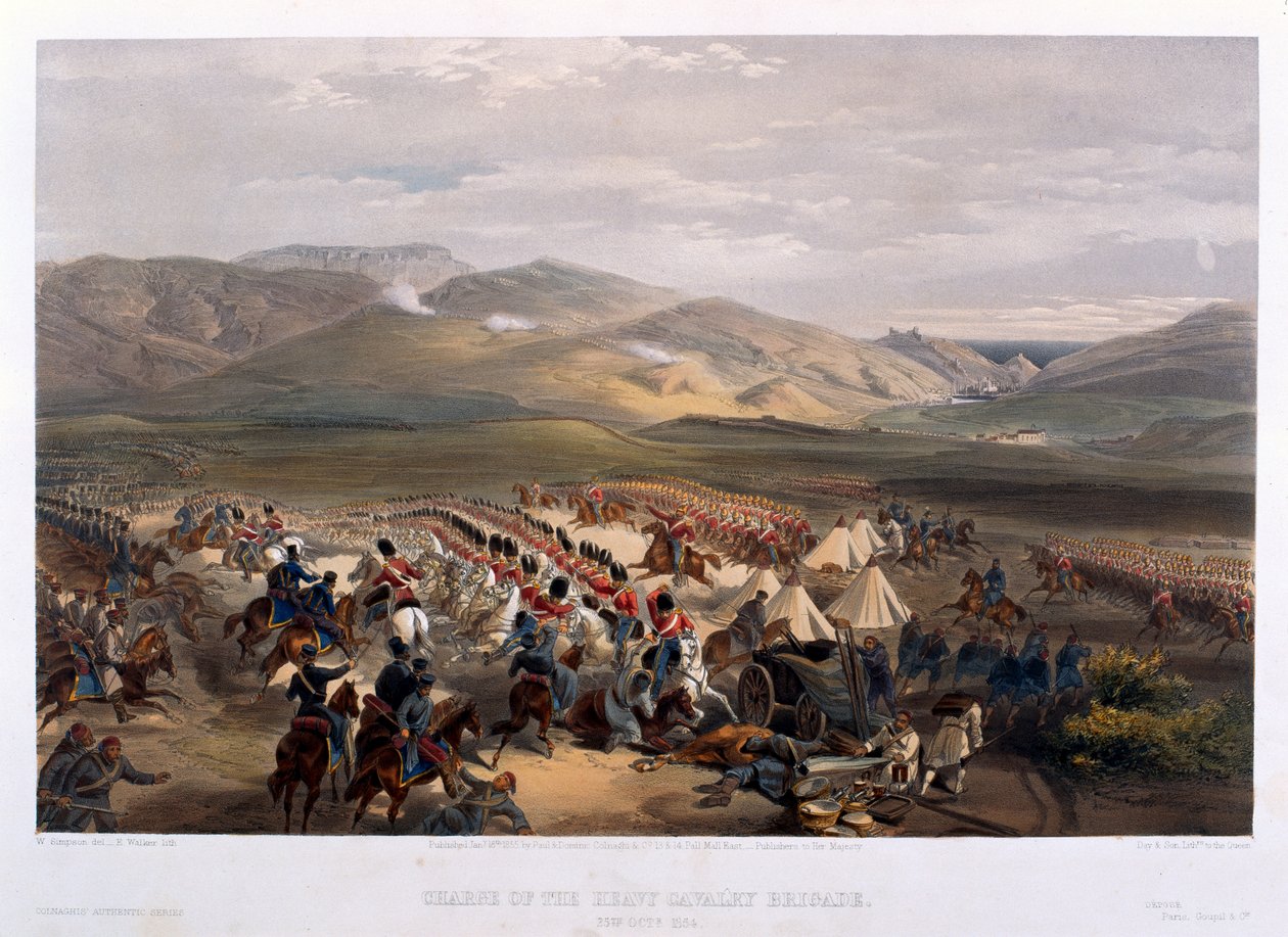 Carica della Brigata Pesante alla battaglia di Balaklava, 1854 da William Crimea Simpson