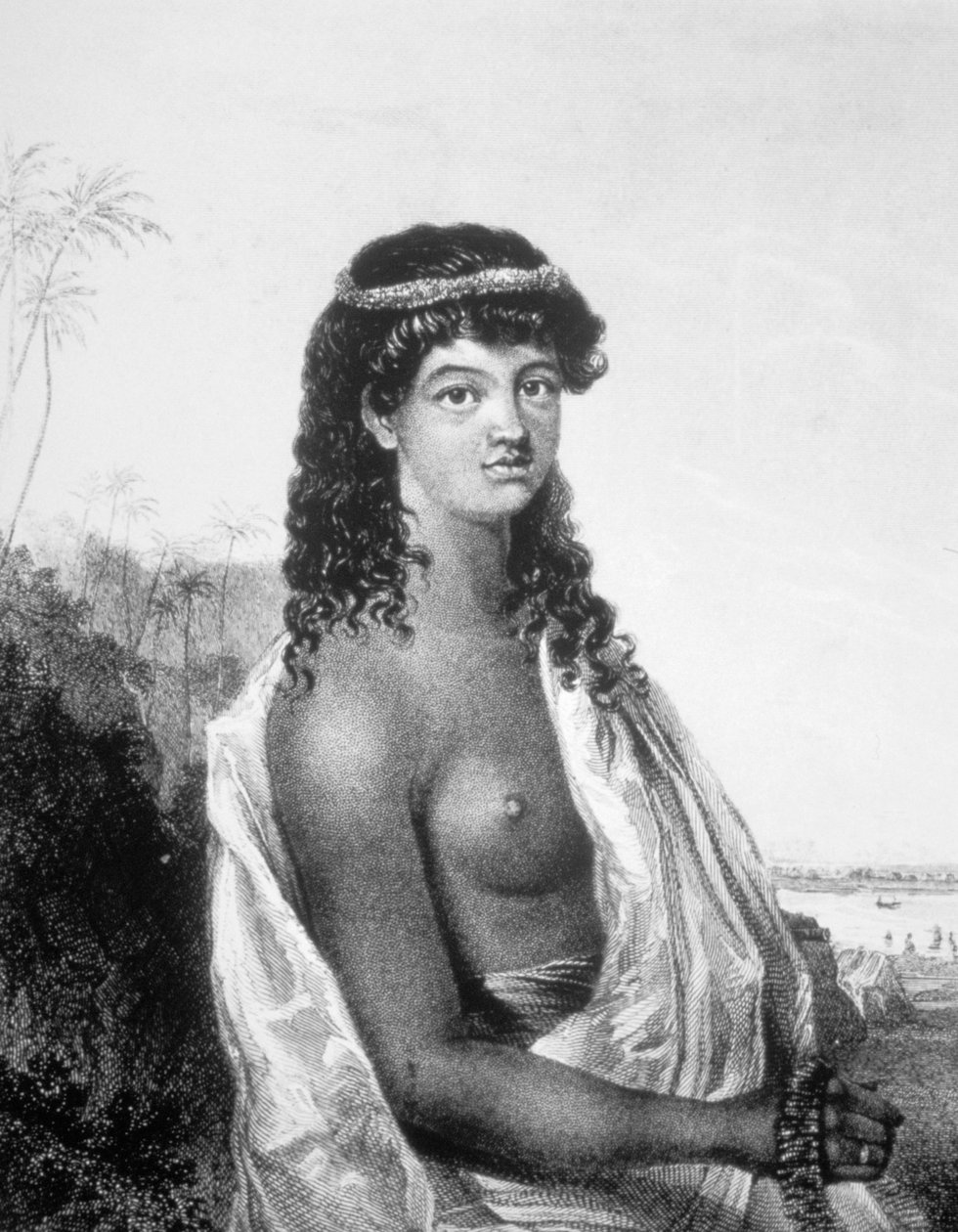 Giovane ragazza delle Isole Sandwich Hawaii da William Dampier
