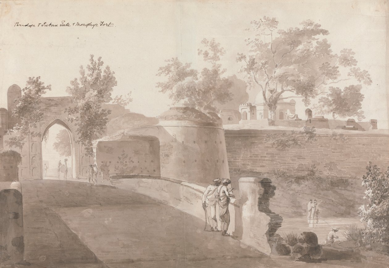 Ponte e Porta di Patna e Forte di Monghyr da William Daniell