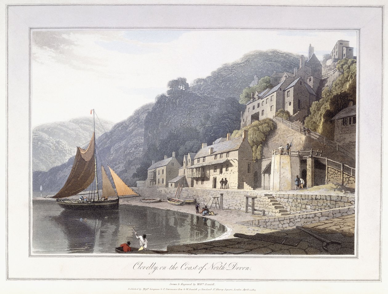 Clovelly, sulla costa del North Devon da William Daniell