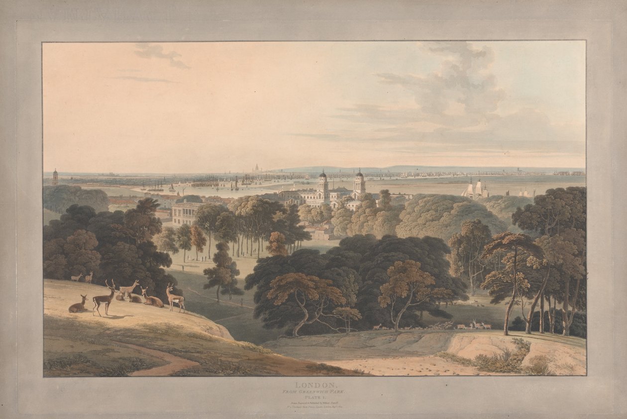 Tavola I: Londra da Greenwich Park da William Daniell