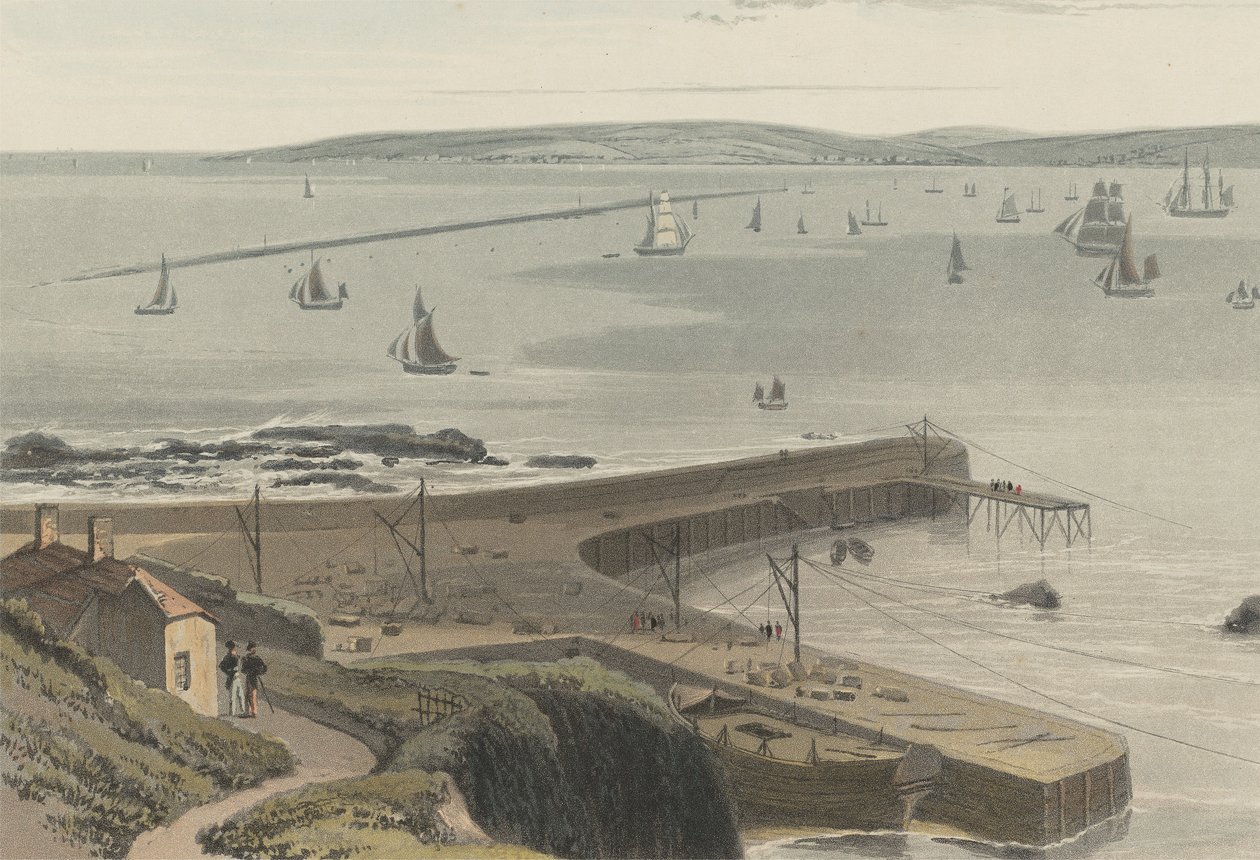Molo a Straddon Point presso Plymouth da William Daniell