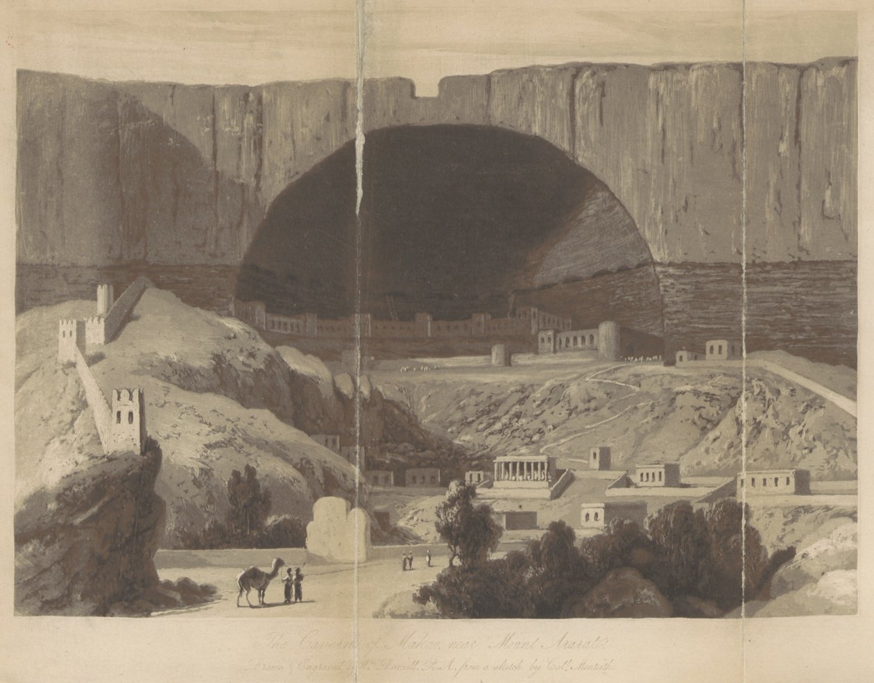 La Caverna di Makoo, vicino al monte Ararat da William Daniell