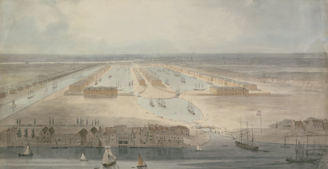 I Nuovi Docks, Isle of Dogs da William Daniell