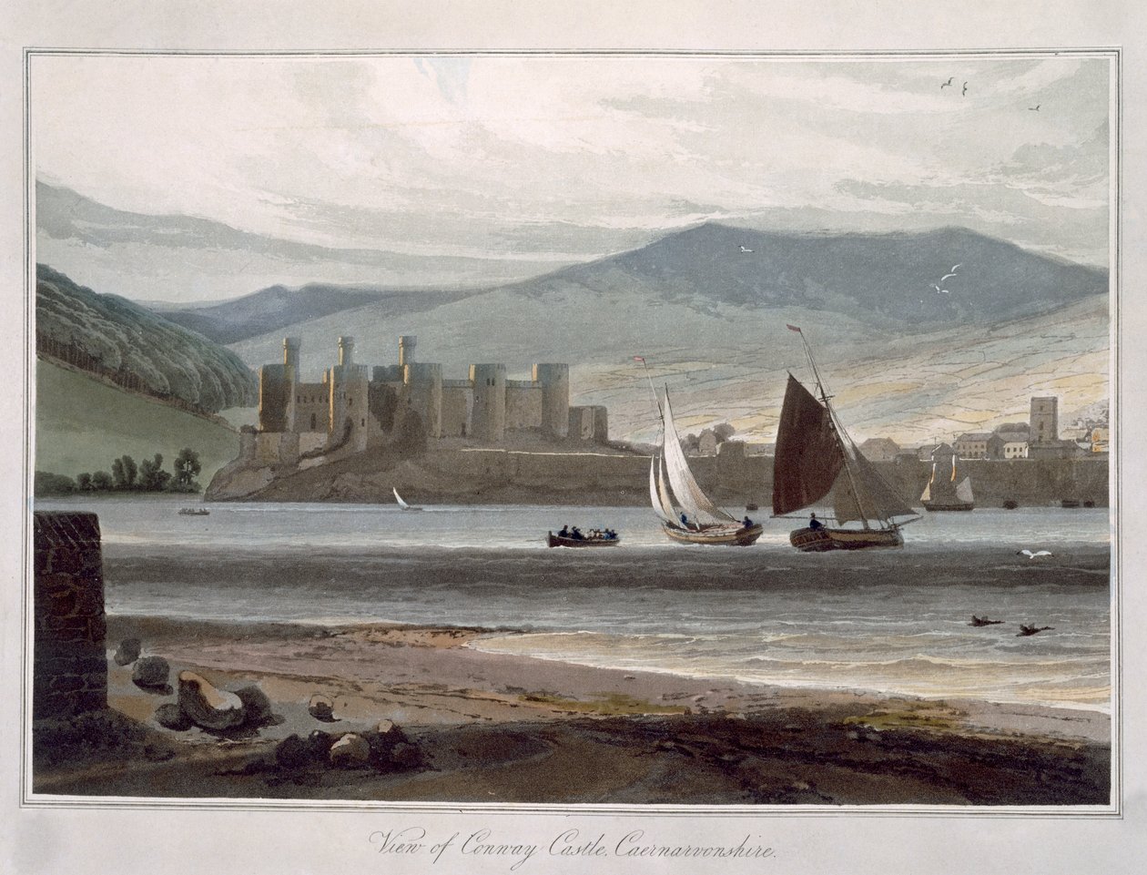 Veduta del castello di Conway, Caernarvonshire, da 