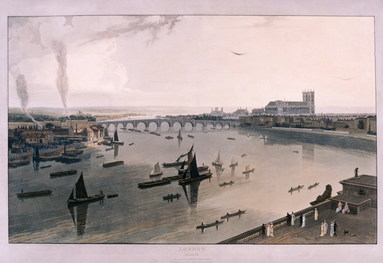 Veduta di Londra da Somerset House, 1805 da William Daniell