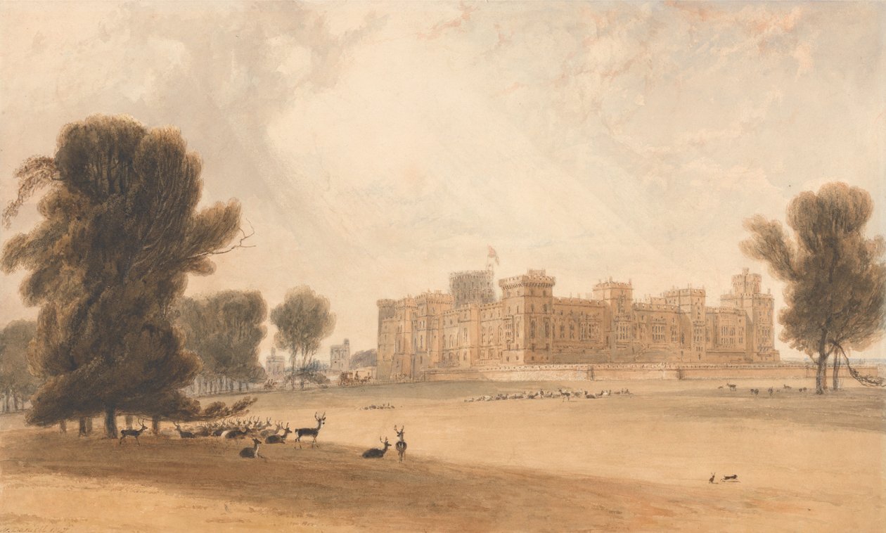Il Castello di Windsor visto da sud da William Daniell