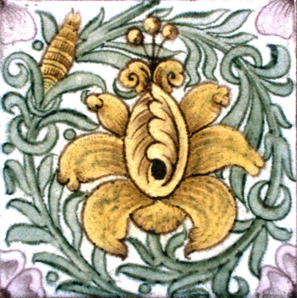 Piastrella con disegno floreale da William de Morgan