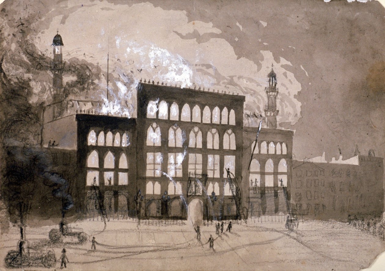 Incendio al Teatro Alhambra, Leicester Square, Londra, 1882-1883 da William Dickes