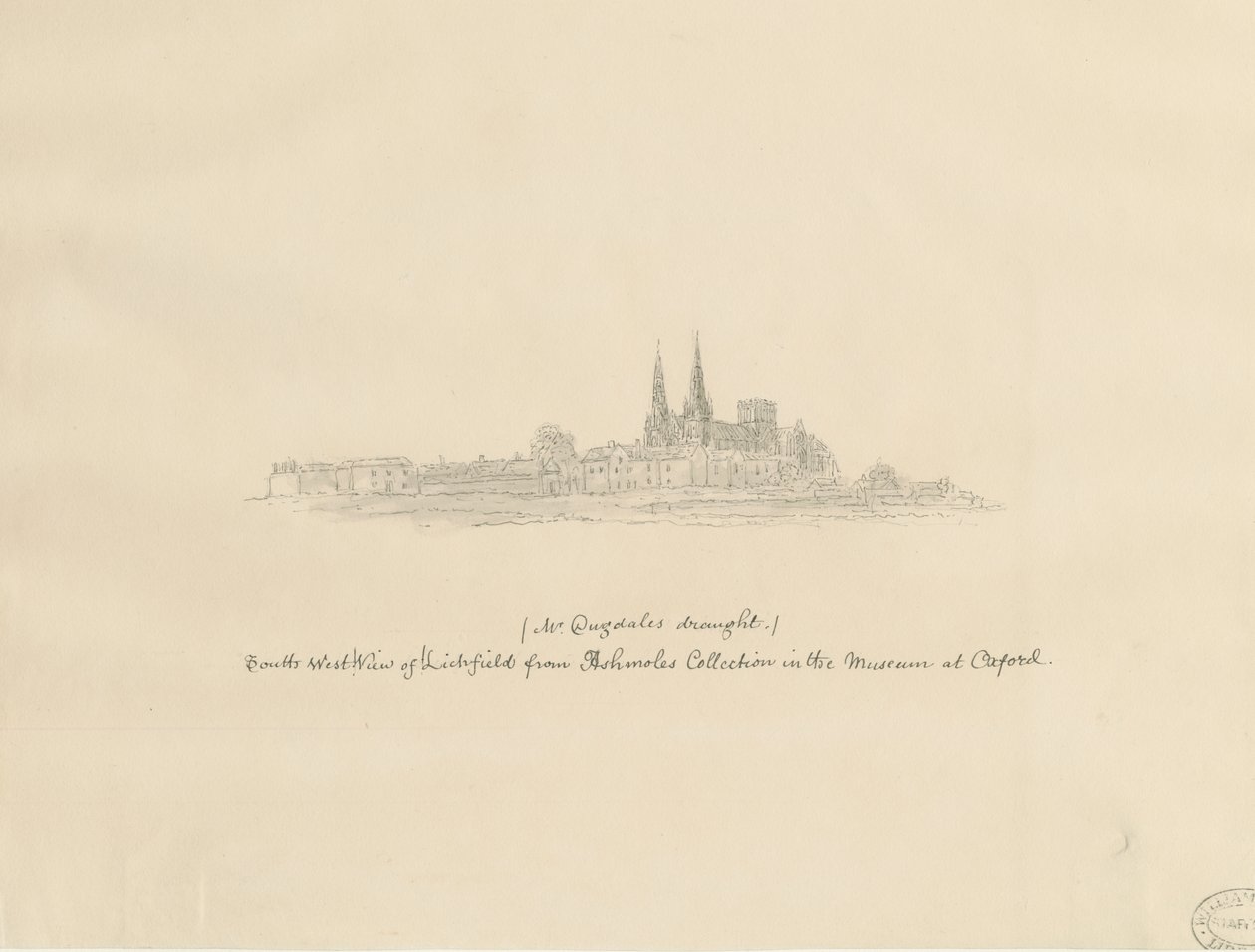 Cattedrale di Lichfield - Vista Sud-Ovest da William Dugdale