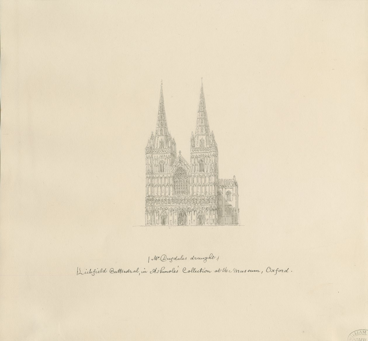Cattedrale di Lichfield - Facciata ovest da William Dugdale
