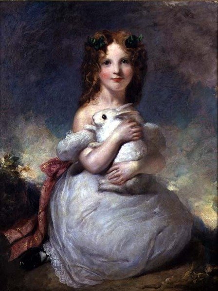 Ritratto di Dora Louisa Grant con un coniglio da William Dyce