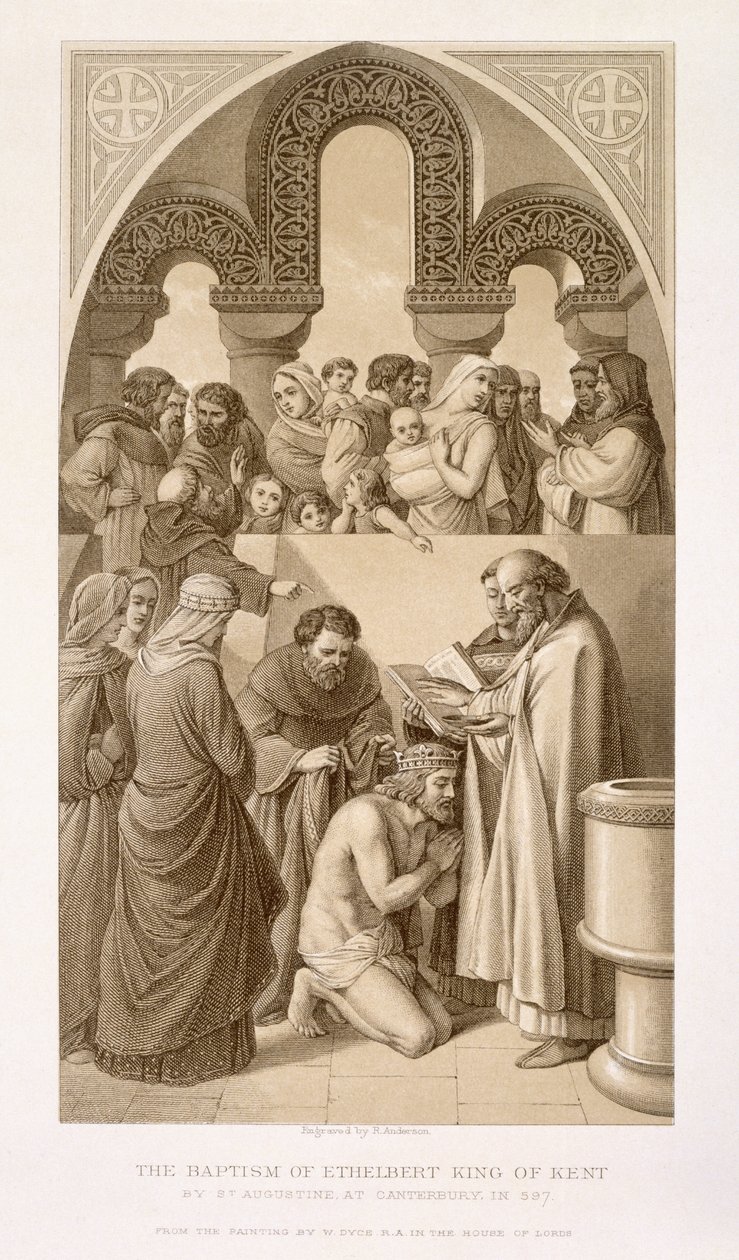 Il battesimo del re Etelberto (c.552-616) del Kent da parte di Sant