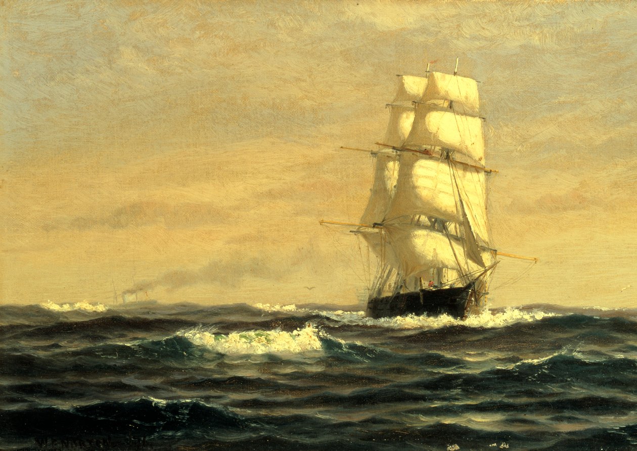 Nave a vela - al largo della costa del Maine da William E. Norton