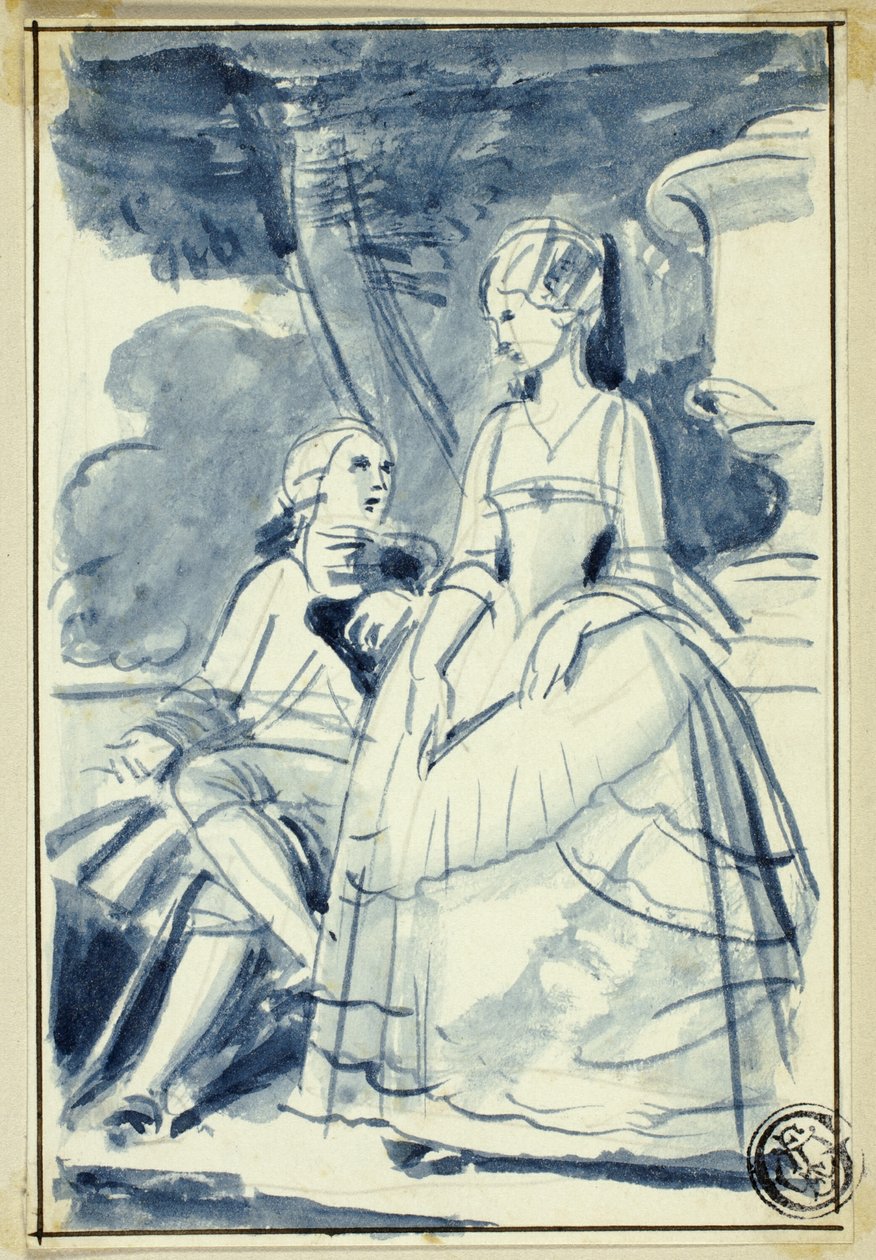 Uomo e donna in abiti del XVIII secolo da William Edward Frost