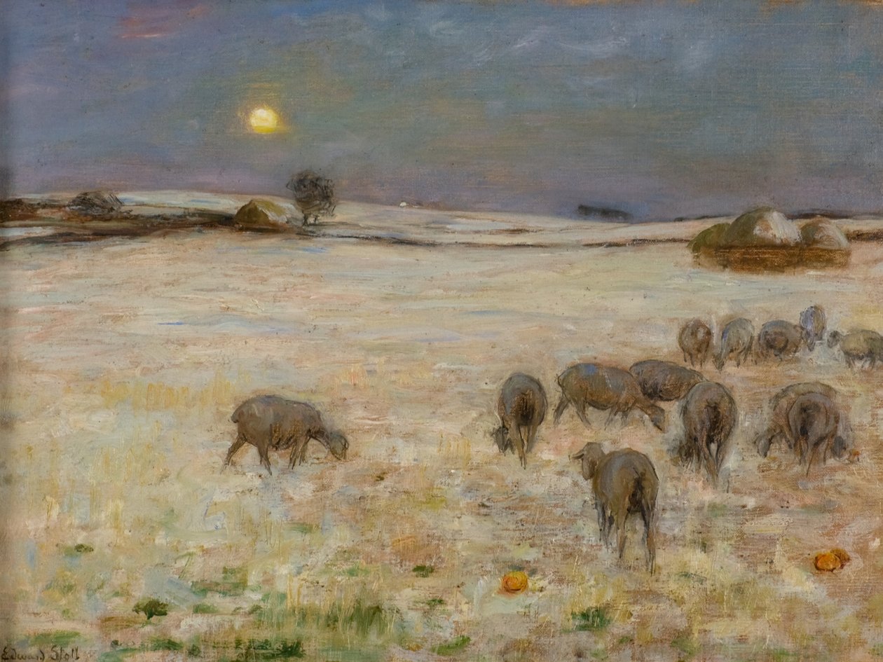 Pecore nella neve | William Edward Stott | Stampa d'arte