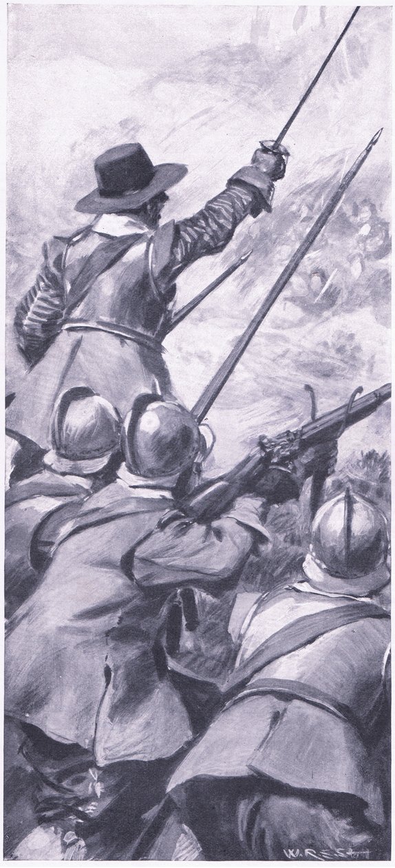 I Lowlanders alla battaglia di Killiecrankie, illustrazione da British Battles on Land and Sea, 1915 da William Edward Stott