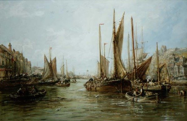 Banchina con barche da pesca da William Edward Webb