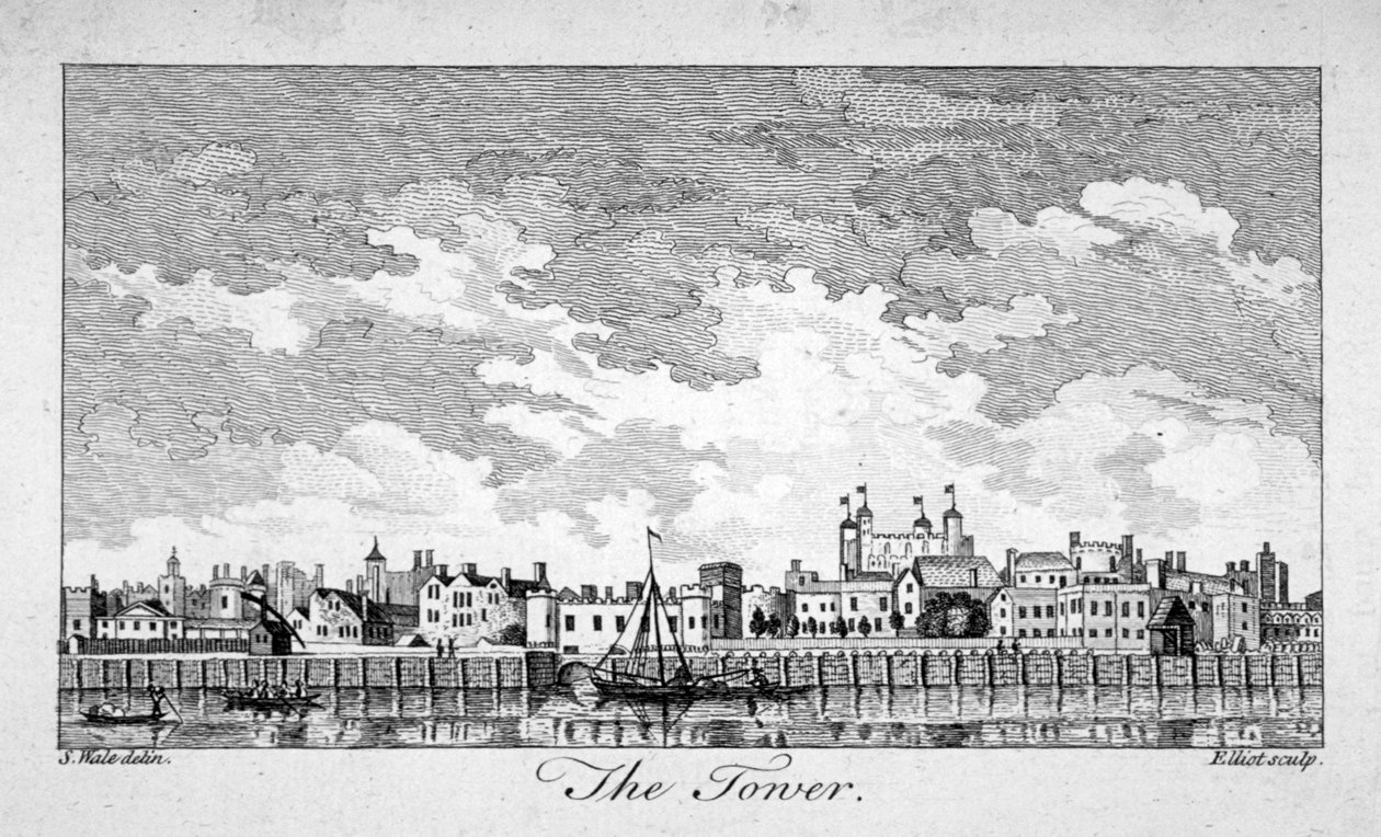 Vista Sud della Torre di Londra con Barche sul Tamigi, 1761 da William Elliot