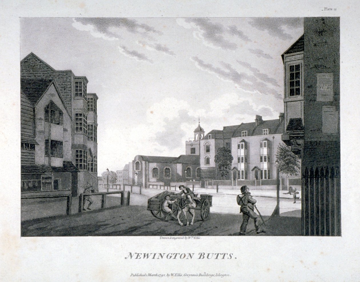 Newington Butts, Southwark, Londra, 1792 da William Ellis