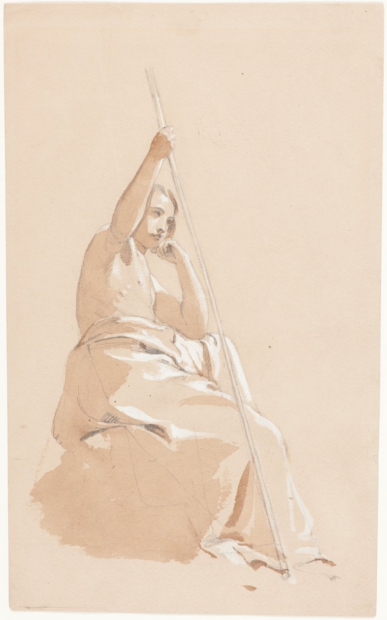 Giovane seduto con un bastone da William Etty