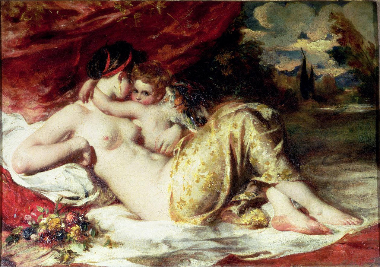 Venere e Cupido, 1830 circa (olio su tela) da William Etty