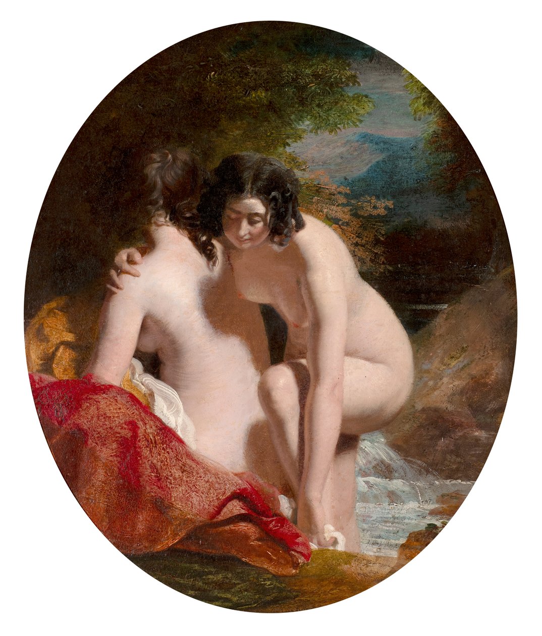 Donne che fanno il bagno (olio su pannello) da William Etty