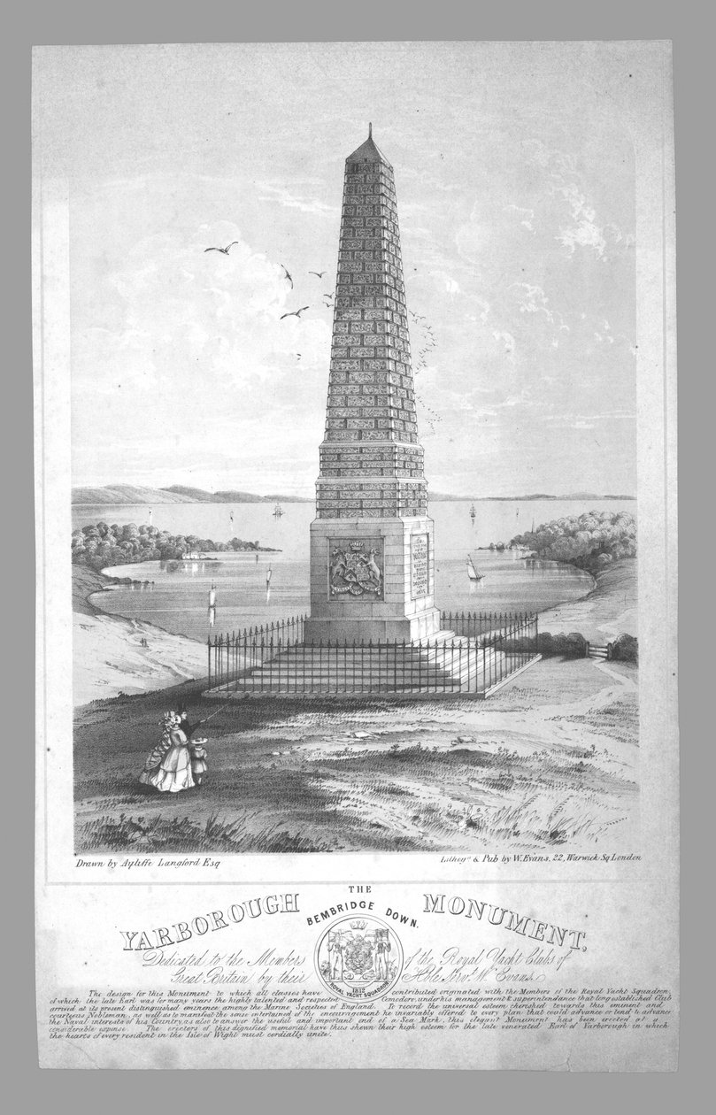 Il Monumento di Yarborough, Bembridge Down, fine XIX secolo da William Evans