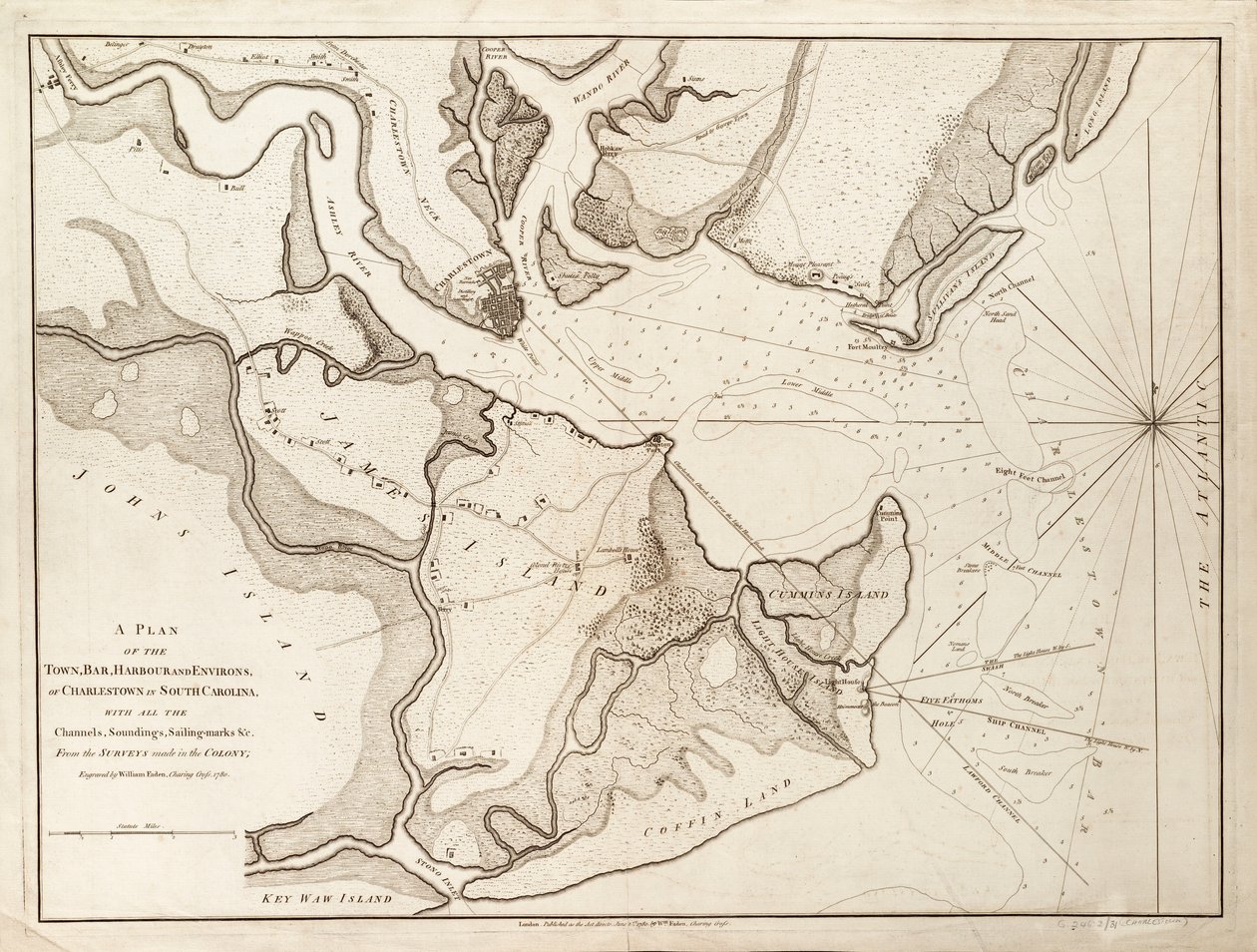 Piano di Charlestown, Carolina del Sud da William Faden