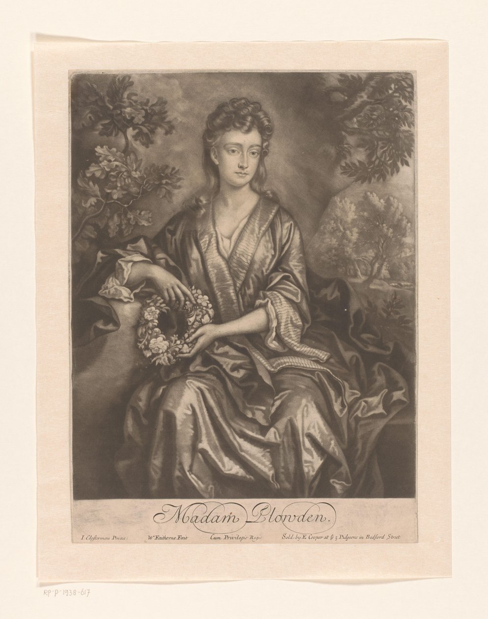 Ritratto di Sarah Chicheley, Madam Plowden da William Faithorne (I)