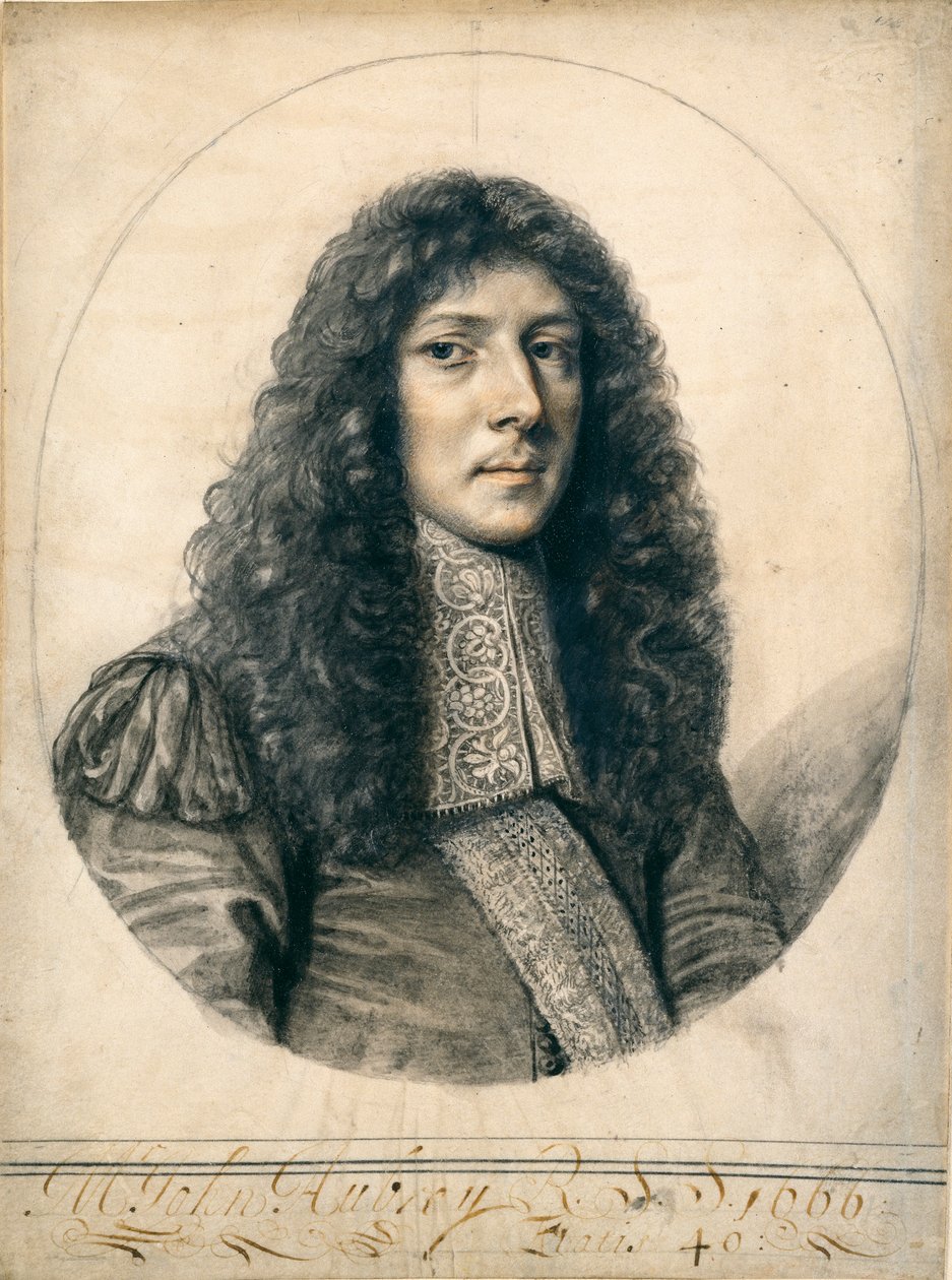 Ritratto di John Aubrey, 1666 da William Faithorne
