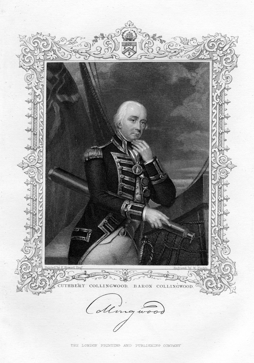Cuthbert Collingwood, 1° Barone Collingwood, ammiraglio britannico della Royal Navy, 19° secolo da William Finden