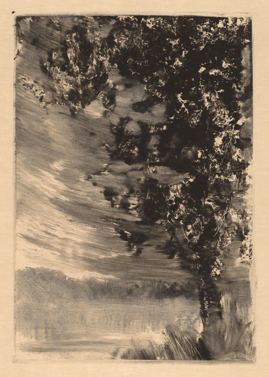 Paesaggio al chiaro di luna con albero a destra da William Fowler Hopson
