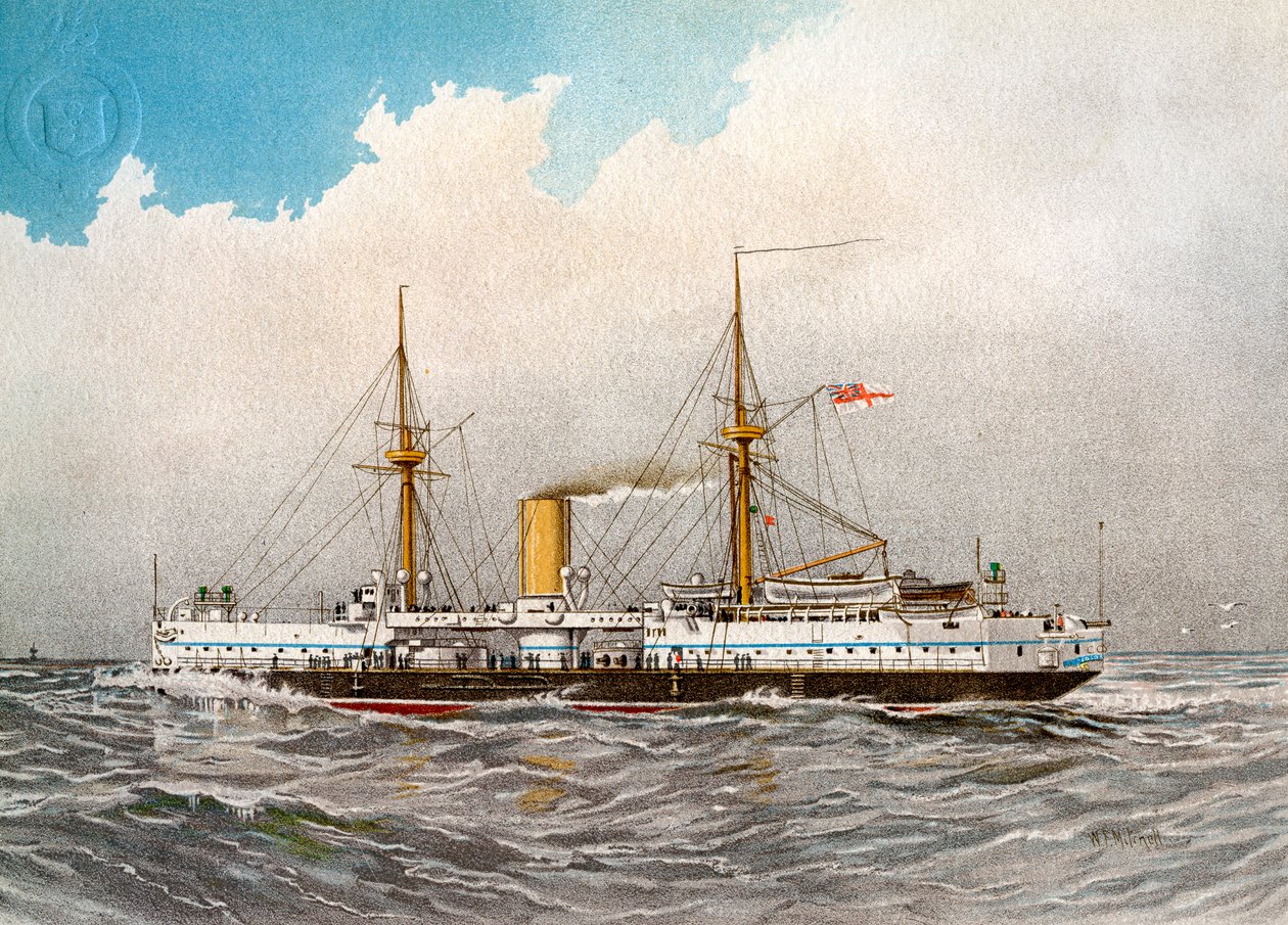 HMS Colossus, nave da battaglia di seconda classe della Royal Navy, c. 1890-1893 da William Frederick Mitchell