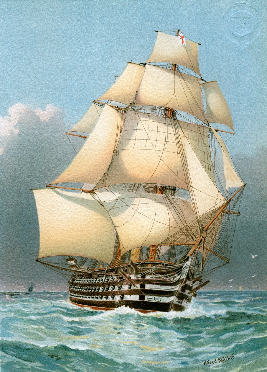 HMS Victoria, nave da guerra della Royal Navy con 121 cannoni da William Frederick Mitchell