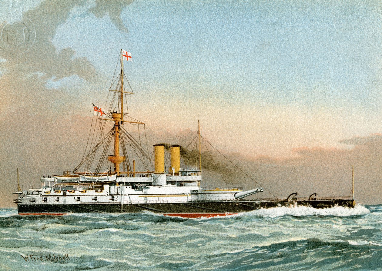 HMS Victoria, nave da battaglia di prima classe della Royal Navy, c. 1890-c. 1893 da William Frederick Mitchell