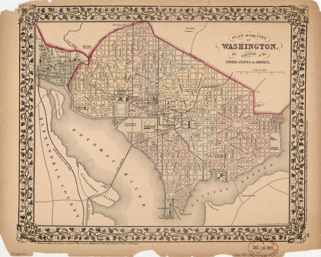Piano della città di Washington - la capitale degli Stati Uniti d