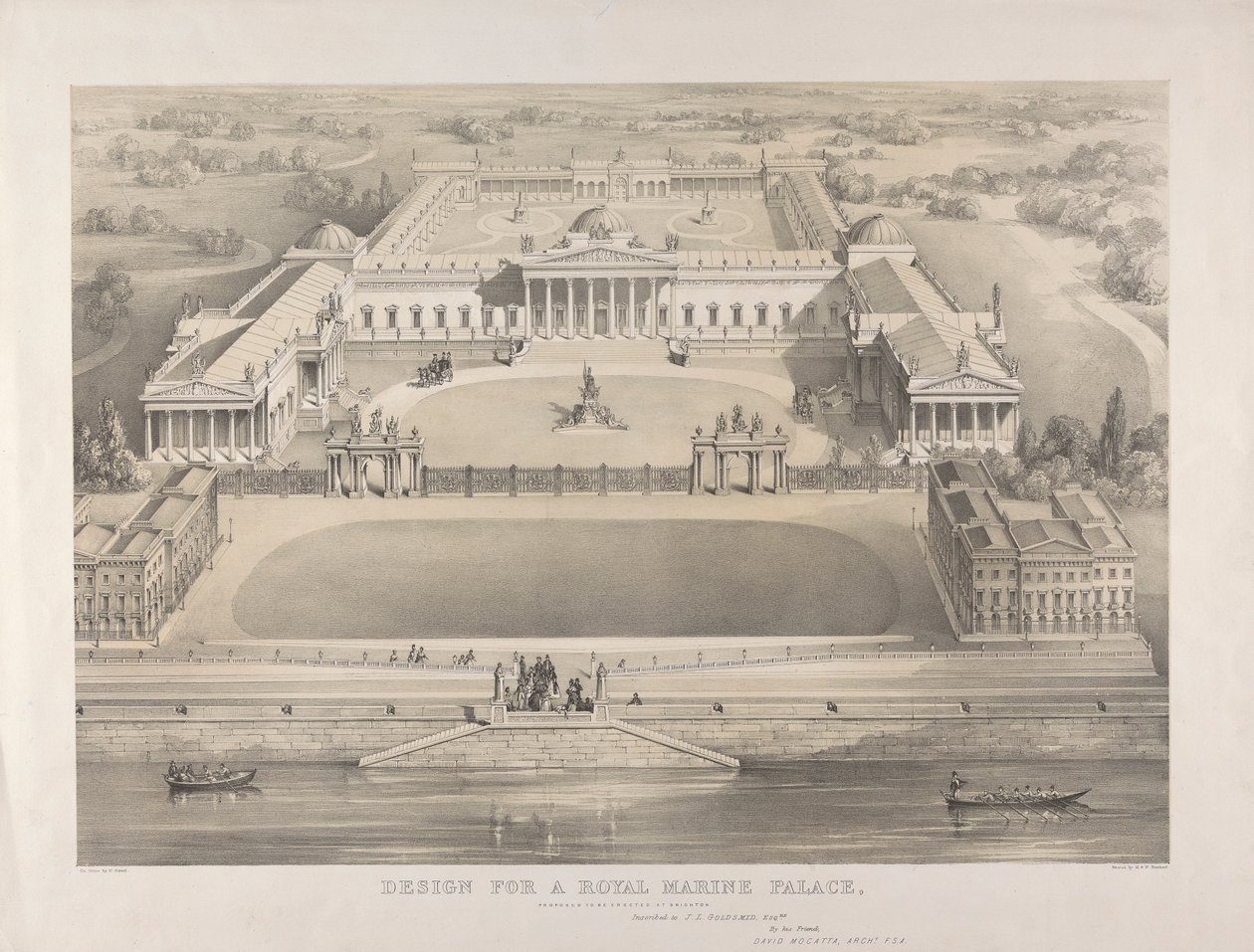 Brighton, progetto per un palazzo reale marino proposto da William Gauci