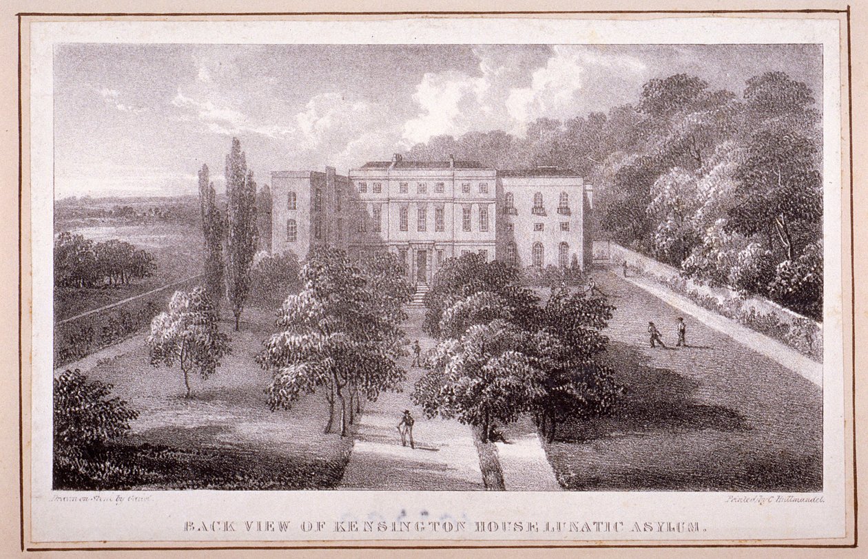 Veduta del Manicomio di Kensington House, c.1830 da William Gauci