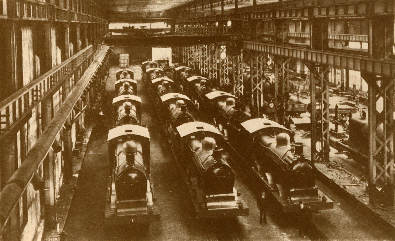 Locomotive pronte per la spedizione oltremare, c1930 da William George Armstrong