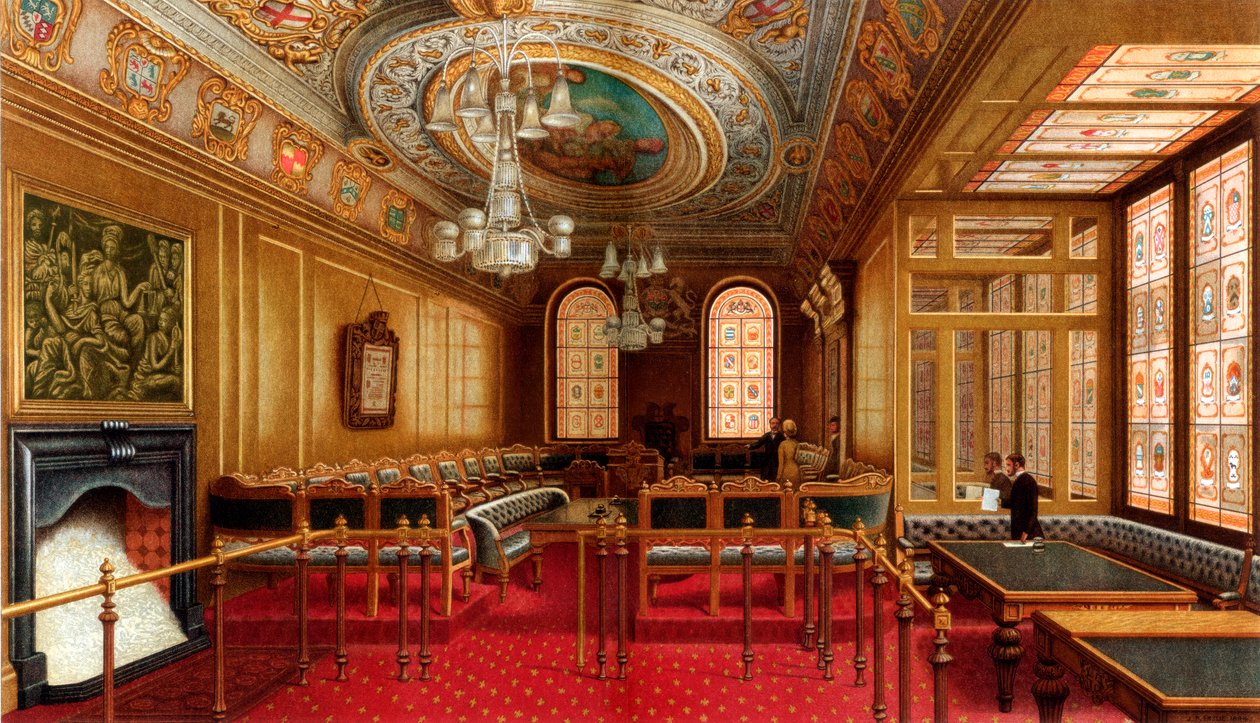 La Sala del Consiglio degli Anziani, Guildhall, Città di Londra da William Griggs