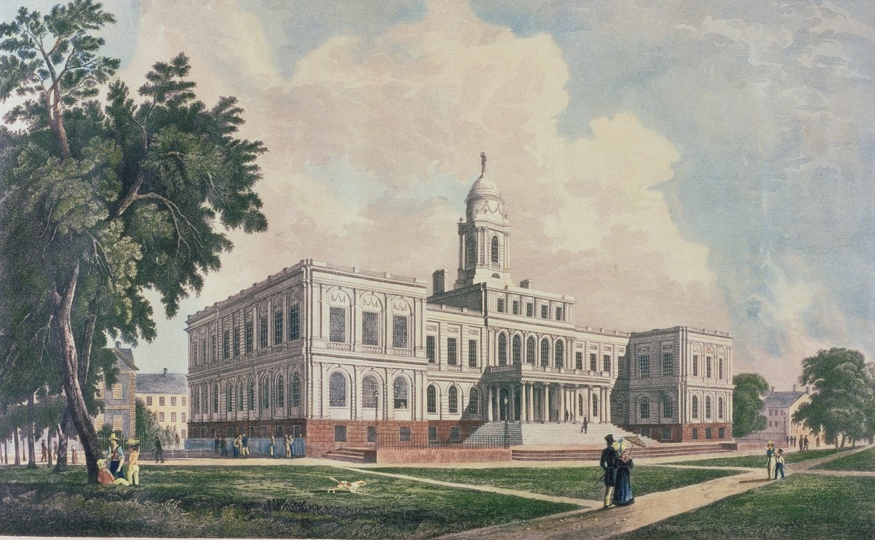 Municipio, inciso, stampato e colorato da I. Hill, 1826 da William Guy Wall